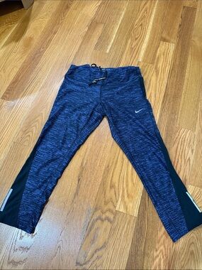 Nike Girls' Navy Heather & Black Performance Leggings